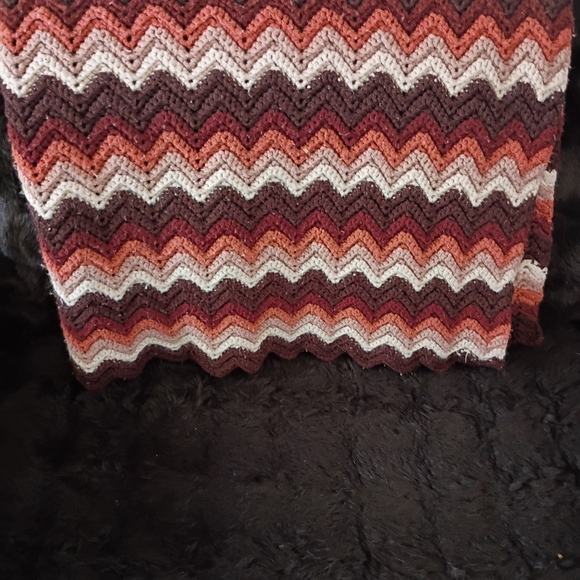 Chevron Patterned  Crocheted Throw Blanket - Picture 3 of 3